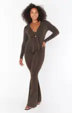 Martina Wrap Jumpsuit ~ Squiggle Sparkle Knit(XS)