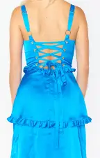 Lady Corset Dress ~ Blue Luxe Satin(XS)
