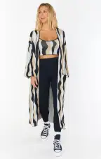 Out and About Cardi ~ Squiggle Stripe Knit(XS)