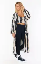 Out and About Cardi ~ Squiggle Stripe Knit(XS)