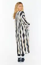 Out and About Cardi ~ Squiggle Stripe Knit(XS)