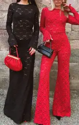 Bowie Bells ~ Radiant Red Lace(XS)