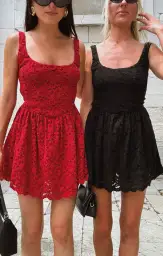 Ricci Skort Dress ~ Radiant Red Lace(XS)
