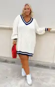 Tailgate Sweater Dress ~ Navy Cable Knit(XS)