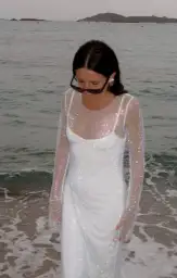 Iconic Maxi Dress ~ White Glitz(XXS)