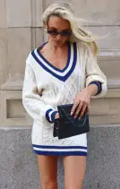Tailgate Sweater Dress ~ Navy Cable Knit(XS)