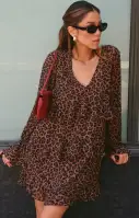 Fleetwood Mini Dress ~ Leopard Latte(XS)