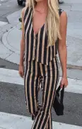 Vicky Vest Top ~ Sepia Stripe Denim