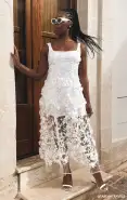 Stephanie Dress ~ 3D Floral Embroidery(XXS)