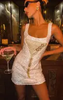 Lets Go Mini Dress ~ Martini Beaded Sequins(XS)