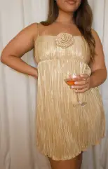 GNO Mini Dress ~ Gold Pleat(XS)