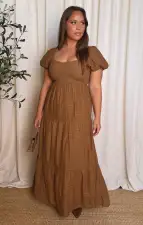 Joanna Maxi Dress ~ Brown(XS)