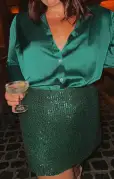 All Night Skort ~ Emerald Sequins(XS)