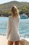 Button Up Coverup ~ White Crochet(XS)