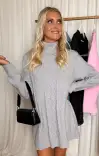 Montreal Mini Dress ~ Grey Cable Knit(XS)