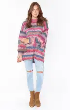 Timothy Tunic Sweater ~ Ombre Space Dye Knit(XS)