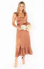 Claire Midi Dress ~ Copper Luxe Satin(XXS)