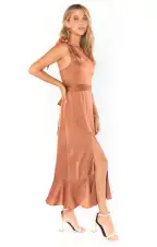 Claire Midi Dress ~ Copper Luxe Satin(XXS)