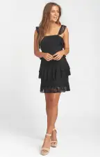 Tracy Tiered Ruffle Dress ~ One and Only Lace Black(XS)