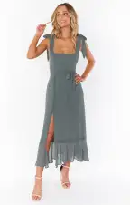Claire Midi Dress ~ Deep Sage Chiffon(XXS)