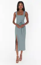 Eden Midi Dress ~ Dusty Sage Stretch(XS)