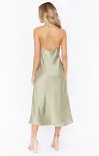 Verona Cowl Dress ~ Moss Green Luxe Satin(XXS)