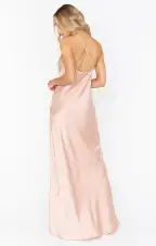 Tuscany Maxi Slip Dress ~ Rose Gold Luxe Satin(XXS)