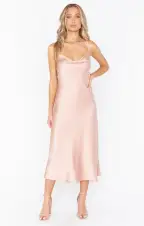 Verona Cowl Dress ~ Rose Gold Luxe Satin(XXS)