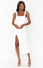 Eden Midi Dress ~ White Stretch(XXS)