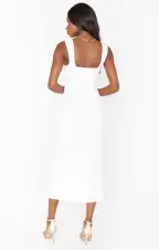 Eden Midi Dress ~ White Stretch(XXS)