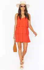 Suarez Ruffle Dress ~ Tequila Sunrise(XS)