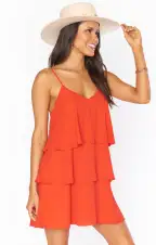 Suarez Ruffle Dress ~ Tequila Sunrise(XS)
