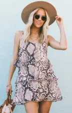Suarez Ruffle Dress ~ Snake n Shake(XS)