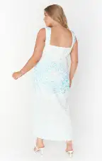 Eden Midi Dress ~ White Sparkle Sequins(XXS)