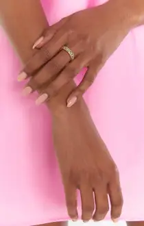 Luv AJ Bezel Emerald Ballier Ring ~ 14K Gold Plated(5)