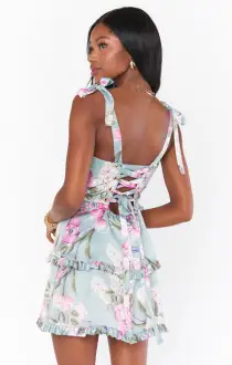 Lady Corset Mini Dress ~ Primavera Floral(XS)