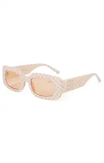 INDY Sunglasses Dolly Sunglasses ~ Beige Checkered(OS)