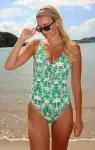 Kauai One Piece ~ Tiki Palms Contour Scrunch