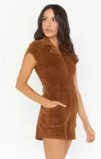 Outlaw Romper ~ Saddle Brown Corduroy(XS)