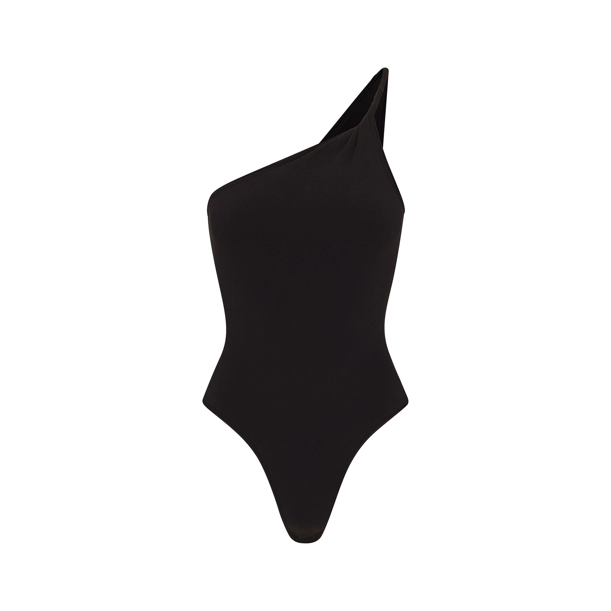 COTTON TWIST ONE SHOULDER BODYSUIT