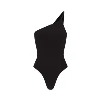 COTTON TWIST ONE SHOULDER BODYSUIT