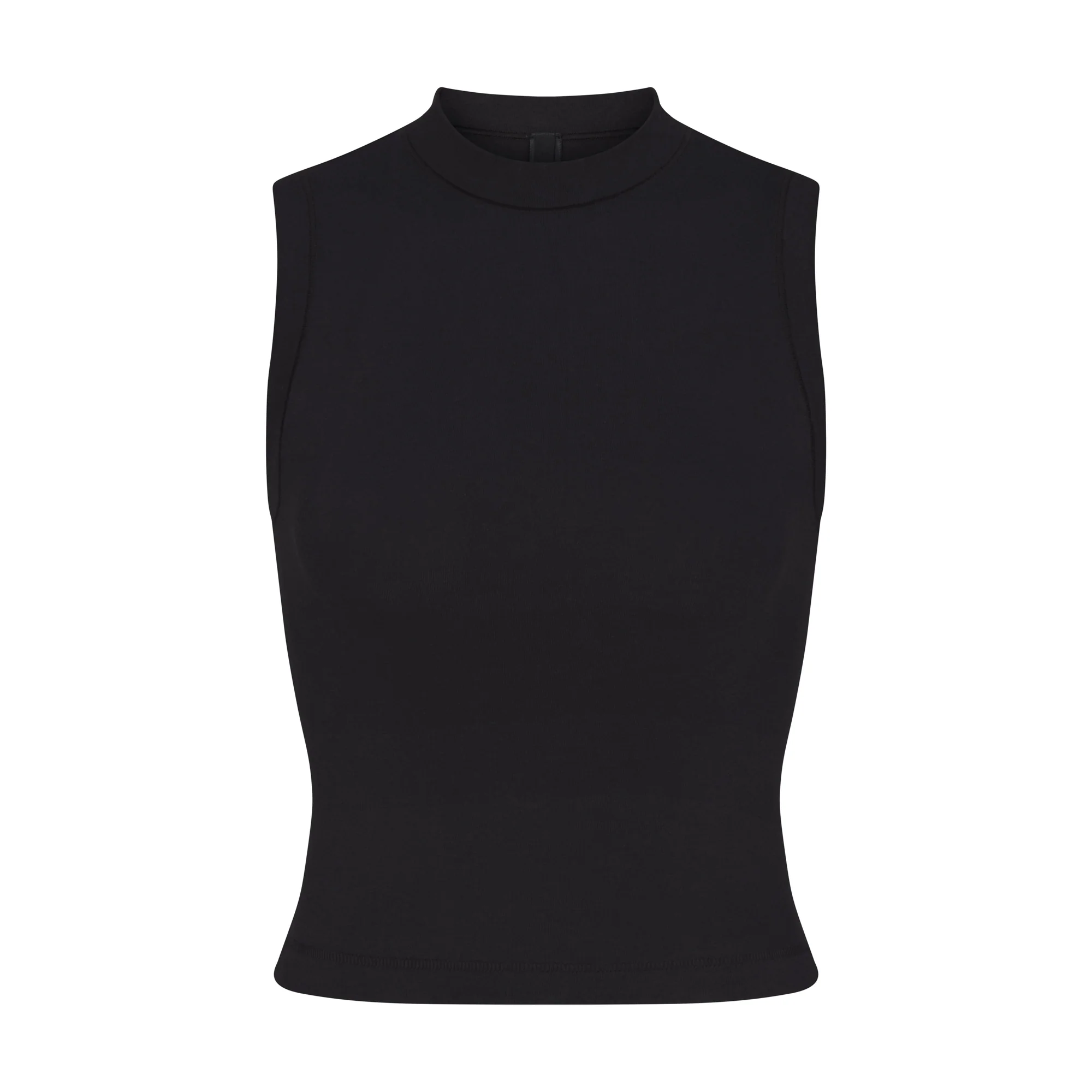 COTTON JERSEY MOCK NECK TANK