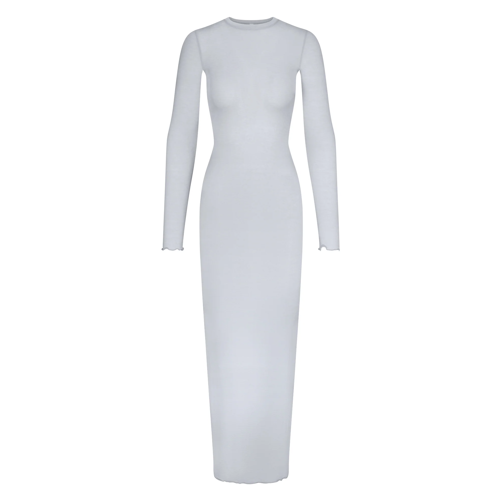 SHEER MODAL LONG SLEEVE LONG DRESS