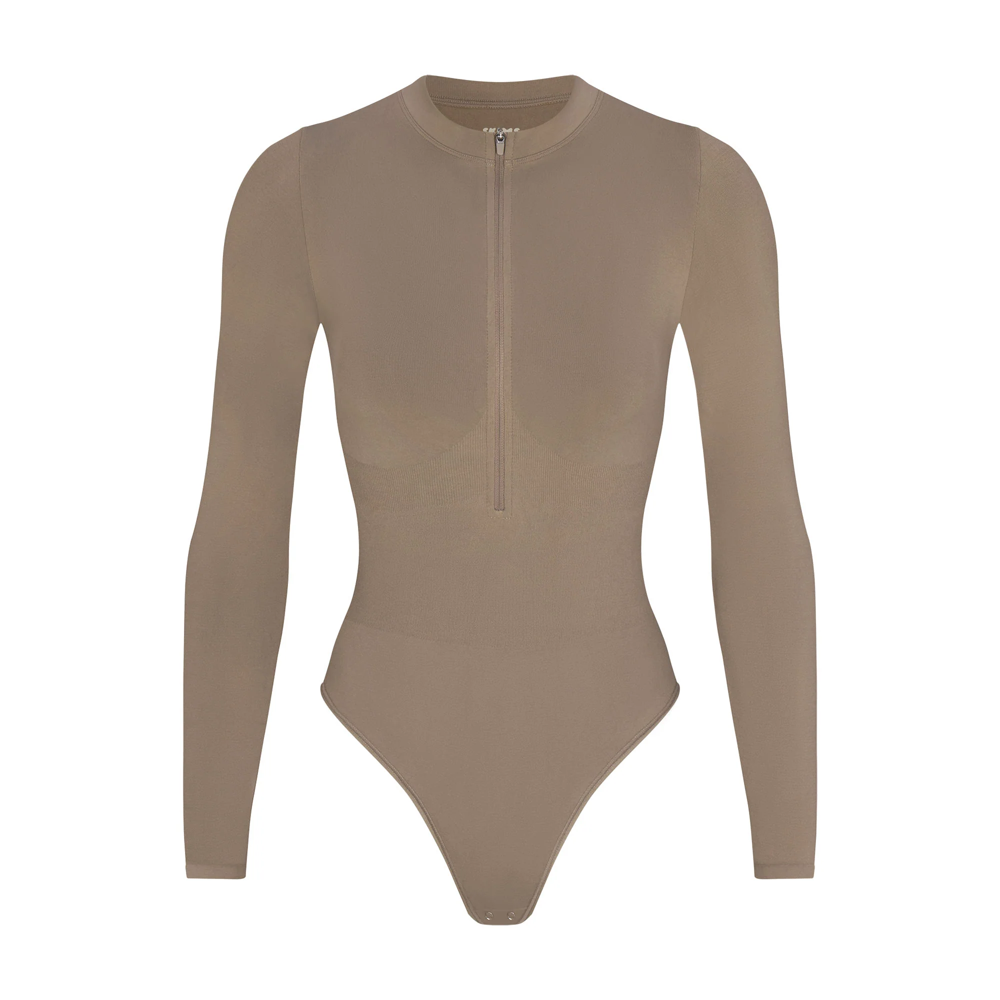 CONTOUR NYLON ZIP FRONT LONG SLEEVE BODYSUIT