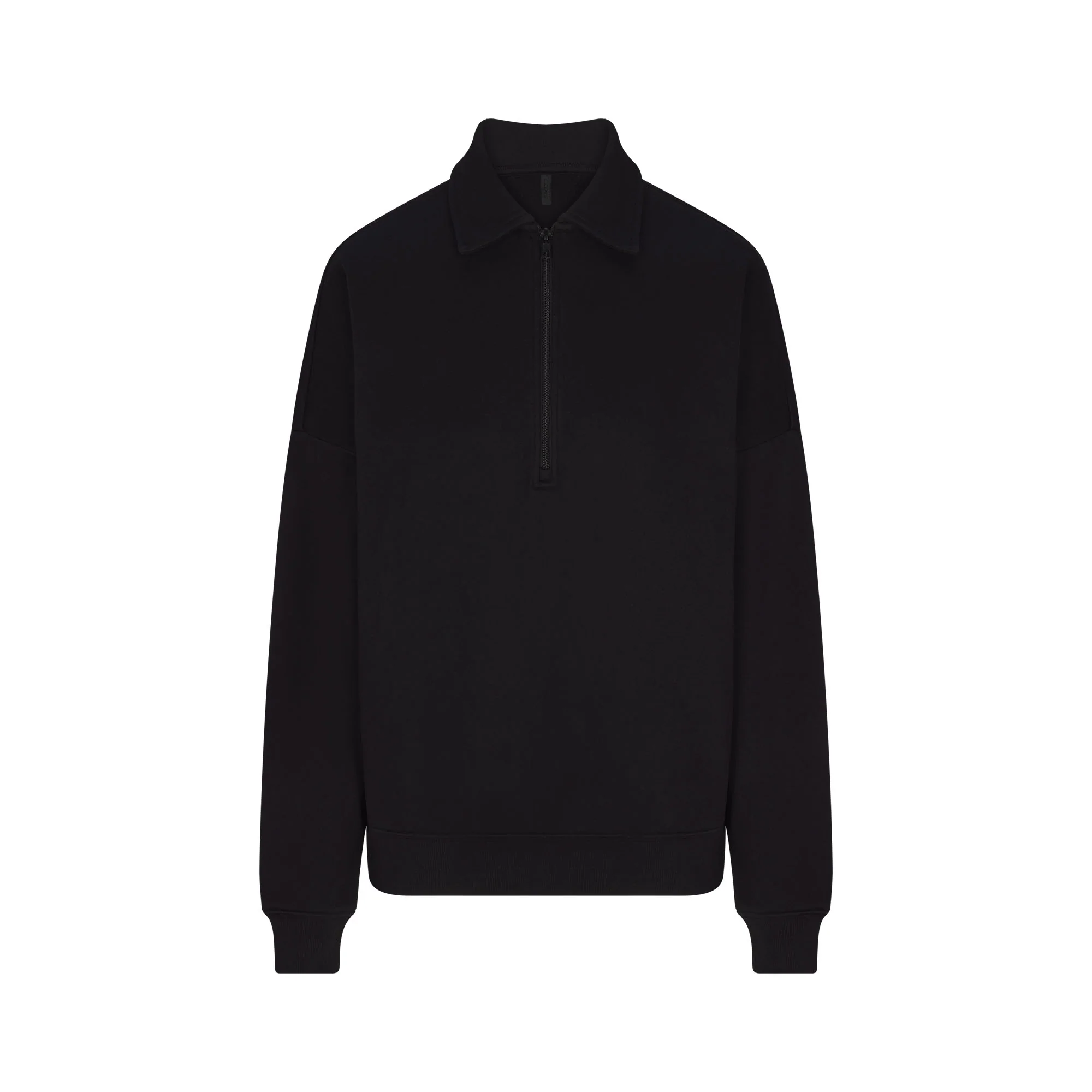 COTTON FLEECE OVERSIZED QUARTER ZIP PULLOVER