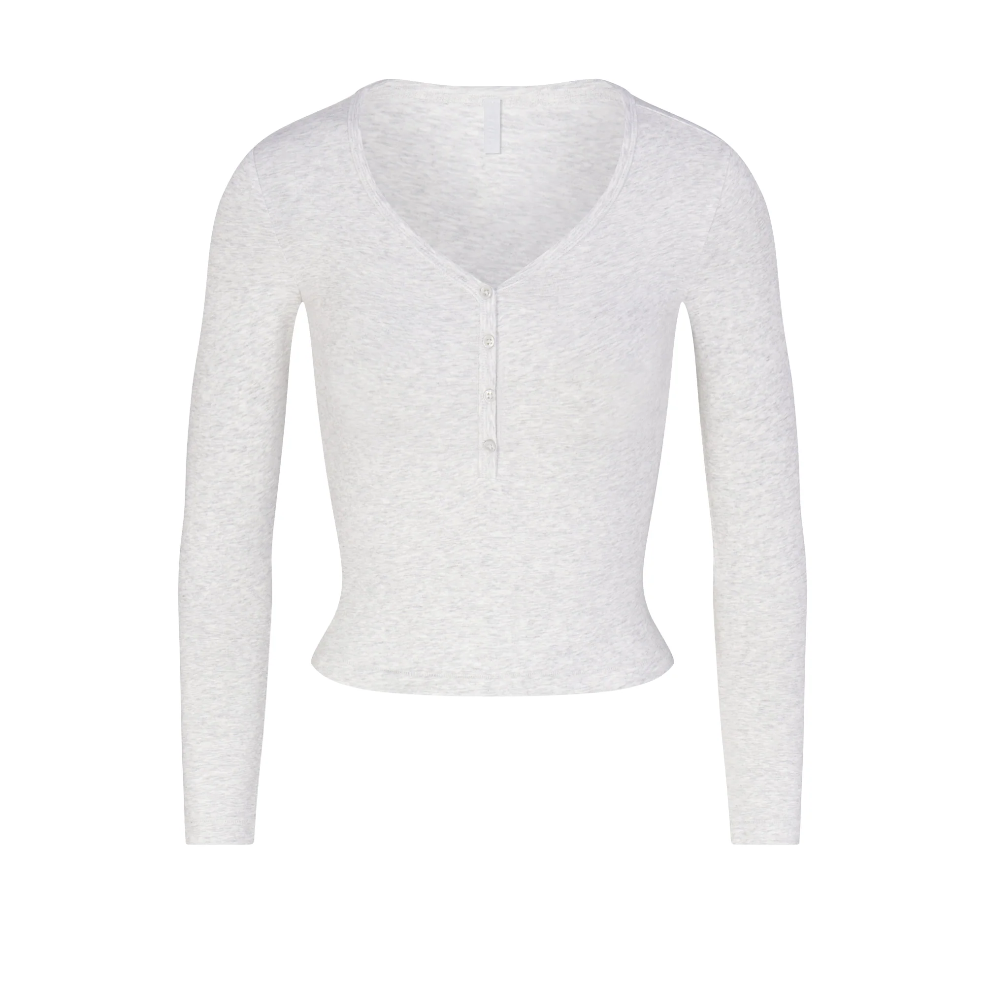 NEW VINTAGE LONG SLEEVE CROPPED HENLEY