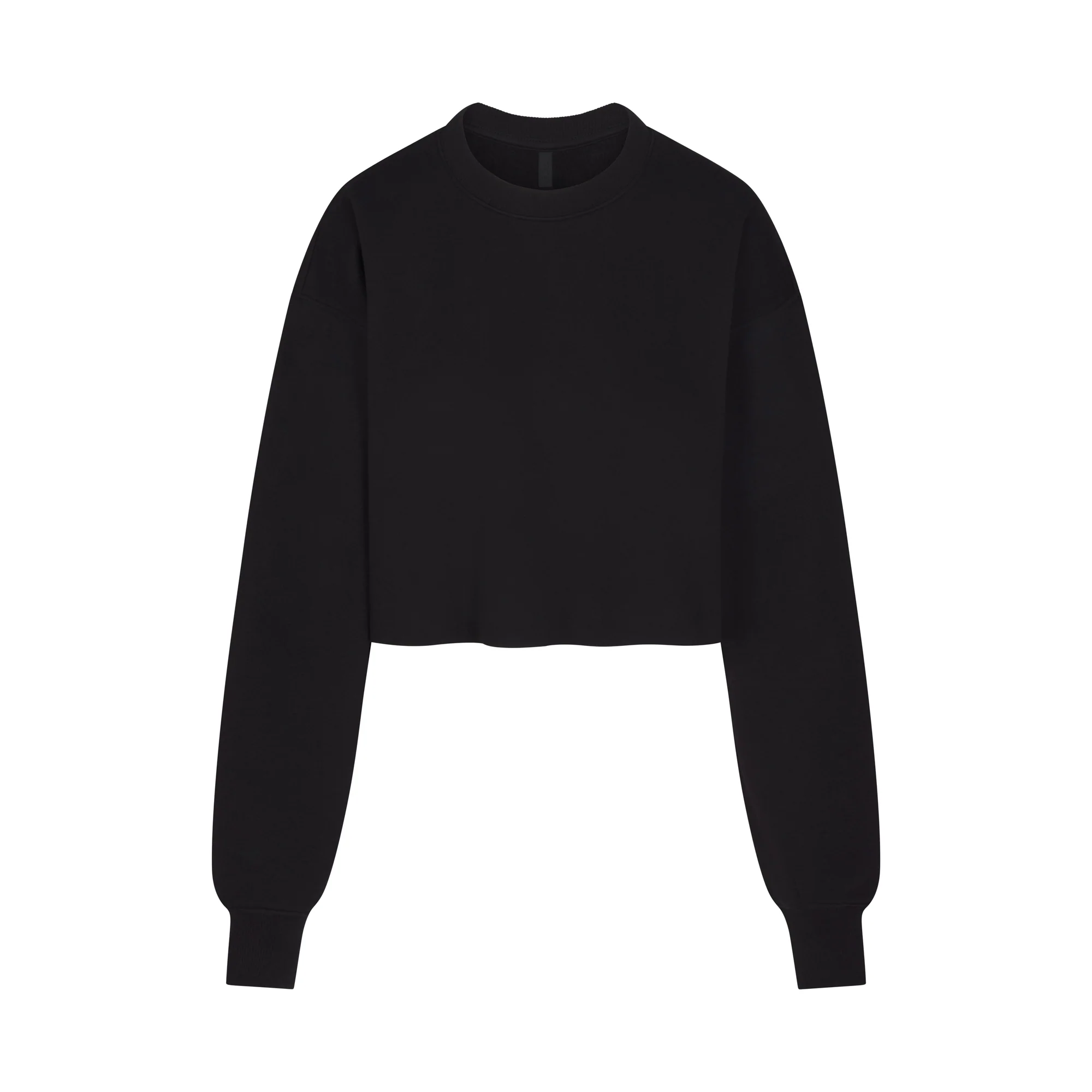 COTTON FLEECE CROPPED CREWNECK