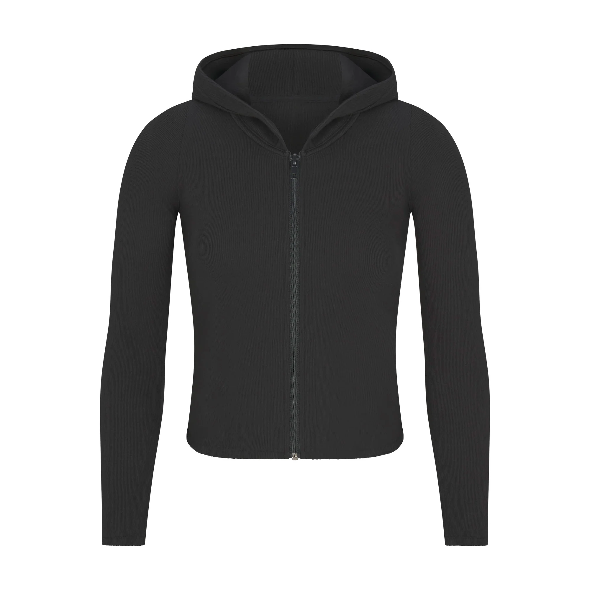 COTTON RIB ZIP UP HOODIE