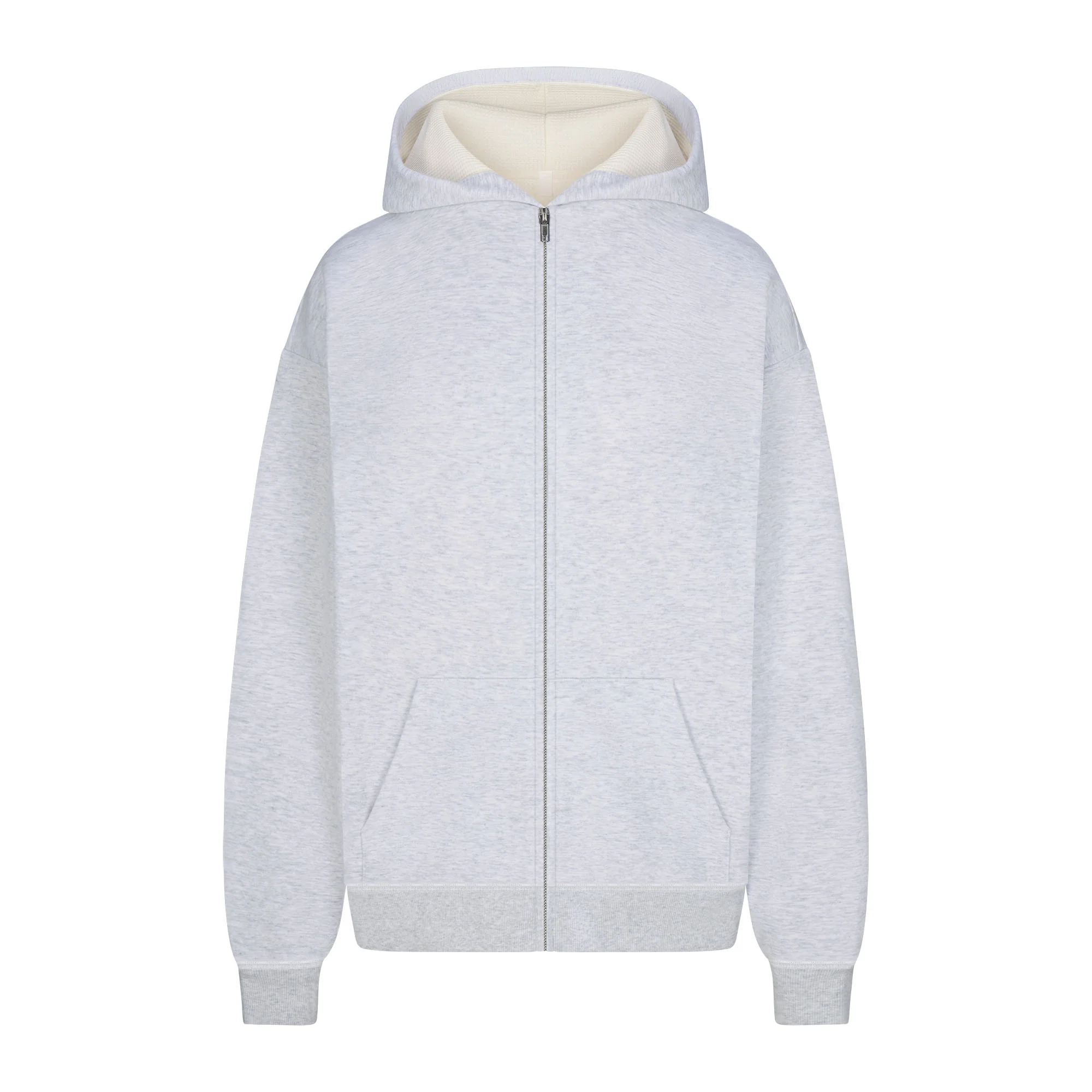 COTTON FLEECE WAFFLE LINED OVERSIZED HOODIE