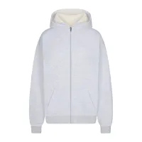 COTTON FLEECE WAFFLE LINED OVERSIZED HOODIE